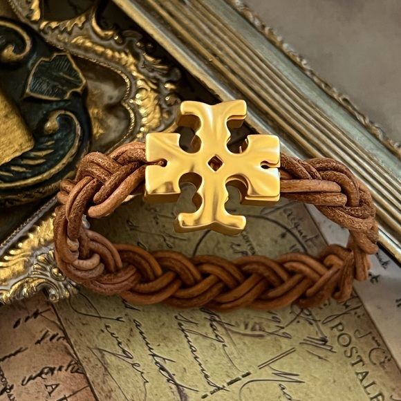 TORY BURCH • Rolled Gold Fisherman’s Vachetta Bracelet - Picture 6 of 6
